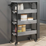Vidaxl keukentrolley 53x20x76 cm bewerkt hout grijs sonoma eiken