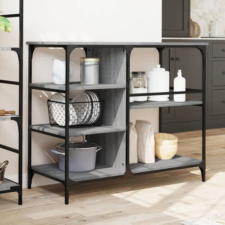 Vidaxl keukentrolley 100x45x89,5 cm bewerkt hout grijs sonoma eiken