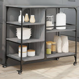 Vidaxl keukentrolley 100x45x89,5 cm bewerkt hout grijs sonoma eiken
