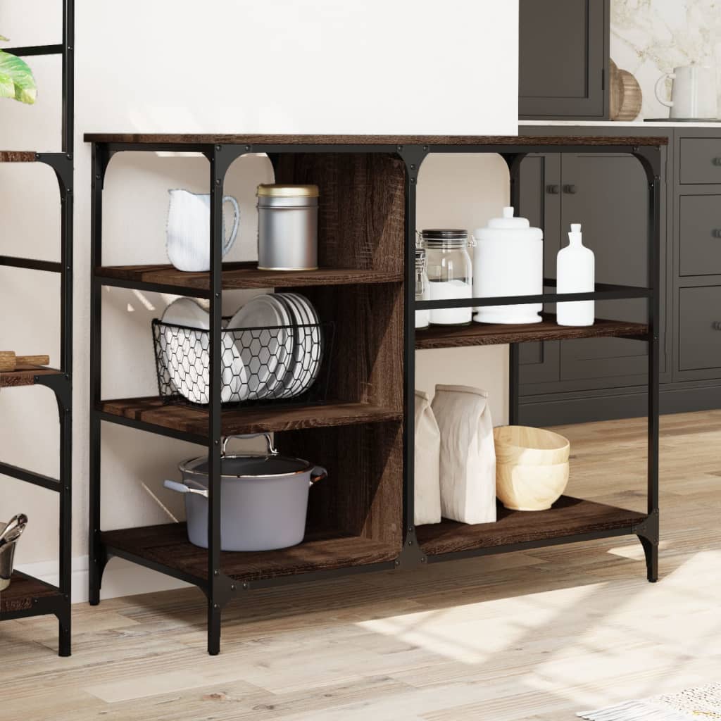 Vidaxl keukentrolley 100x45x89,5 cm bewerkt hout bruin eikenkleurig