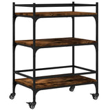 Vidaxl keukentrolley 65x40x86,5 cm bewerkt hout gerookt eikenkleurig