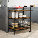 Vidaxl keukentrolley 65x40x86,5 cm bewerkt hout gerookt eikenkleurig