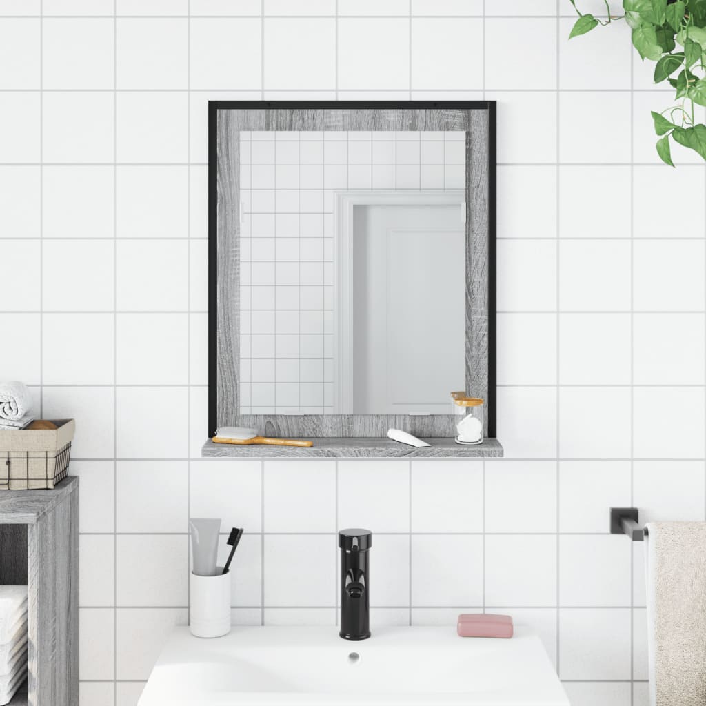 Vidaxl badkamerspiegel met schap 50x12x60 cm hout grijs sonoma eiken