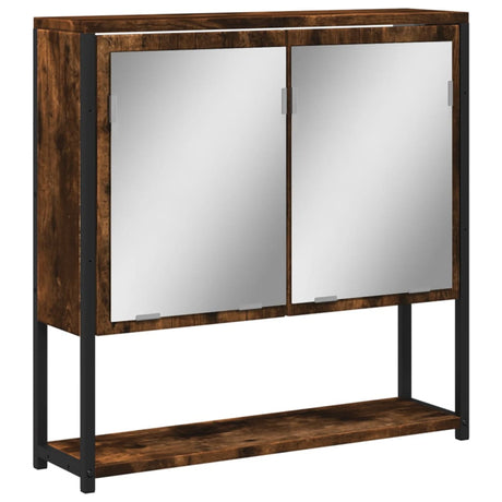 Vidaxl badkamerspiegelkast 60x16x60 cm bewerkt hout gerookt eikenkleur