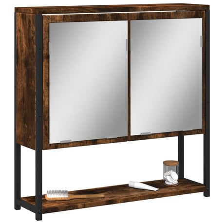 Vidaxl badkamerspiegelkast 60x16x60 cm bewerkt hout gerookt eikenkleur