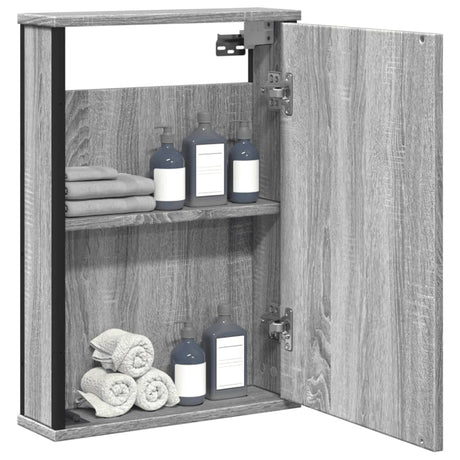 Vidaxl badkamerspiegelkast 42x12x60 cm bewerkt hout grijs sonoma eiken