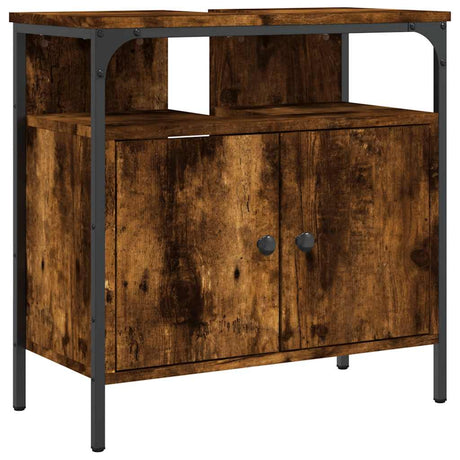 Vidaxl badkamerkast 60x30x60 cm bewerkt hout gerookt eikenkleurig