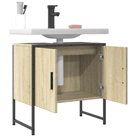 Vidaxl wastafelkast 60x33x60 cm bewerkt hout sonoma eikenkleurig