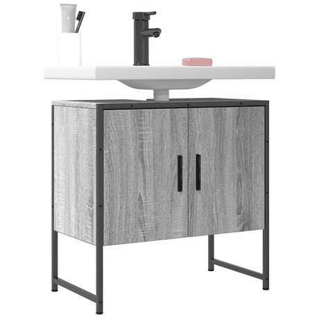 Vidaxl wastafelkast 60x33x60 cm bewerkt hout grijs sonoma eikenkleurig