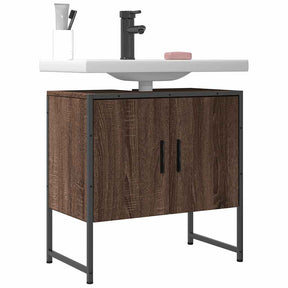 Vidaxl wastafelkast 60x33x60 cm bewerkt hout bruin eikenkleurig