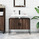 Vidaxl wastafelkast 80x33x60 cm bewerkt hout bruin eikenkleurig