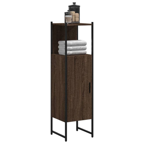 Vidaxl badkamerkast 33x33x120,5 cm bewerkt hout bruin eikenkleurig