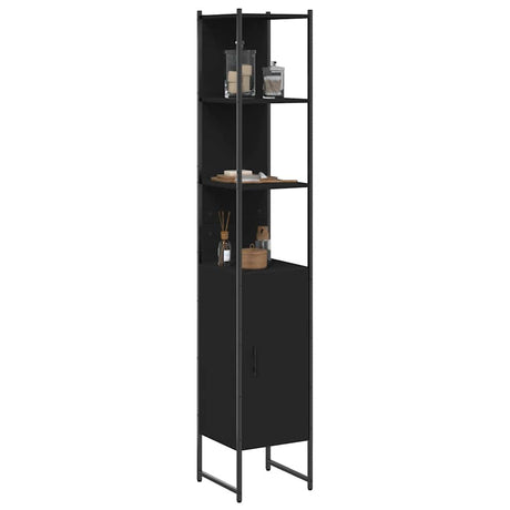 Vidaxl badkamerkast 33x33x185,5 cm bewerkt hout zwart