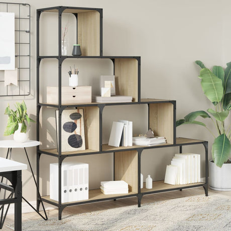 Vidaxl boekenkast 4-laags 139x33,5x149 cm bewerkt hout sonoma eiken