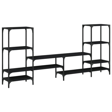 Vidaxl tv-meubel 206,5x28,5x95 cm bewerkt hout zwart