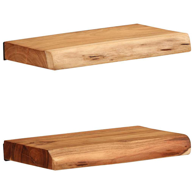 Vidaxl wandschappen 2 st 30x20x3,5 cm massief acaciahout