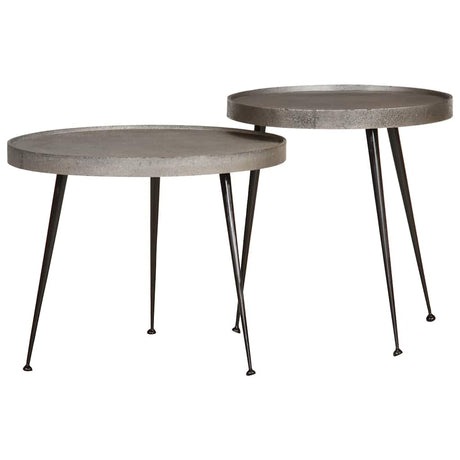 Vidaxl salontafel 2 stuks zilverkleurig bewerkt hout