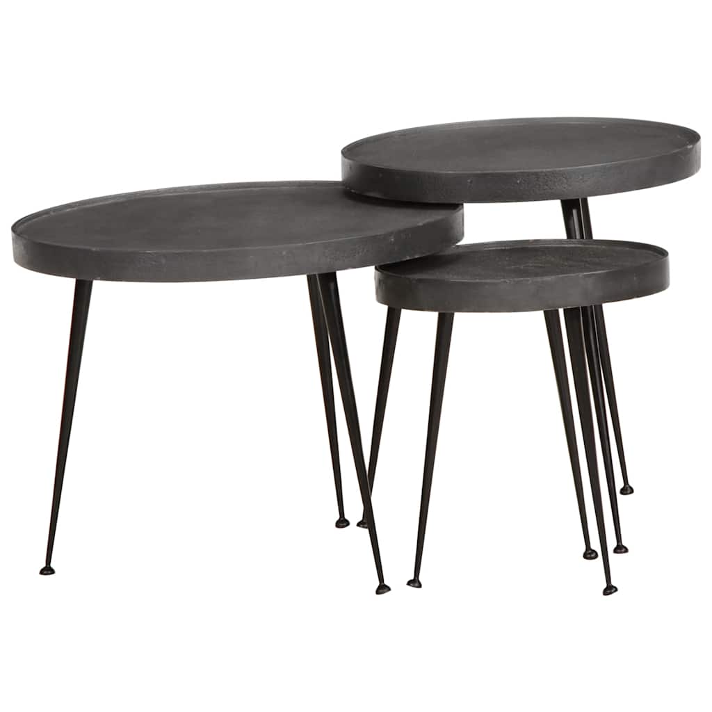 Vidaxl salontafel 3 stuks zwart bewerkt hout