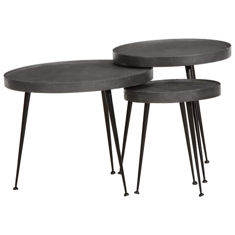 Vidaxl salontafel 3 stuks zwart bewerkt hout