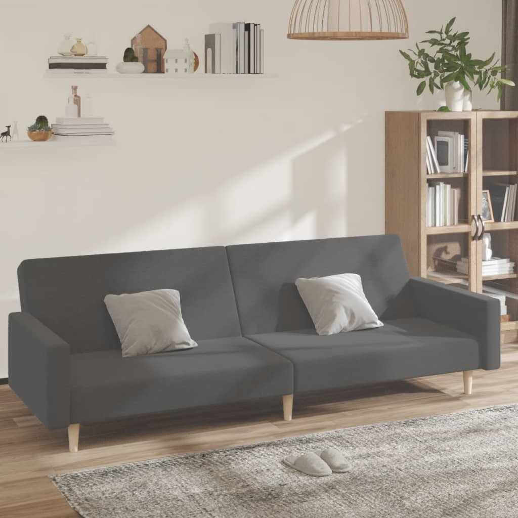 Vidaxl slaapbank 2-zits stof lichtgrijs