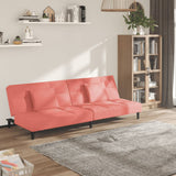 Vidaxl slaapbank 2-zits met 2 kussens fluweel roze