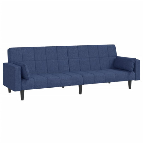 Vidaxl slaapbank 2-zits met 2 kussens stof blauw