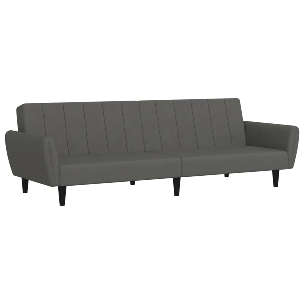 Vidaxl slaapbank 2-zits fluweel donkergrijs