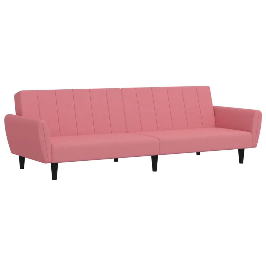 Vidaxl slaapbank 2-zits fluweel roze