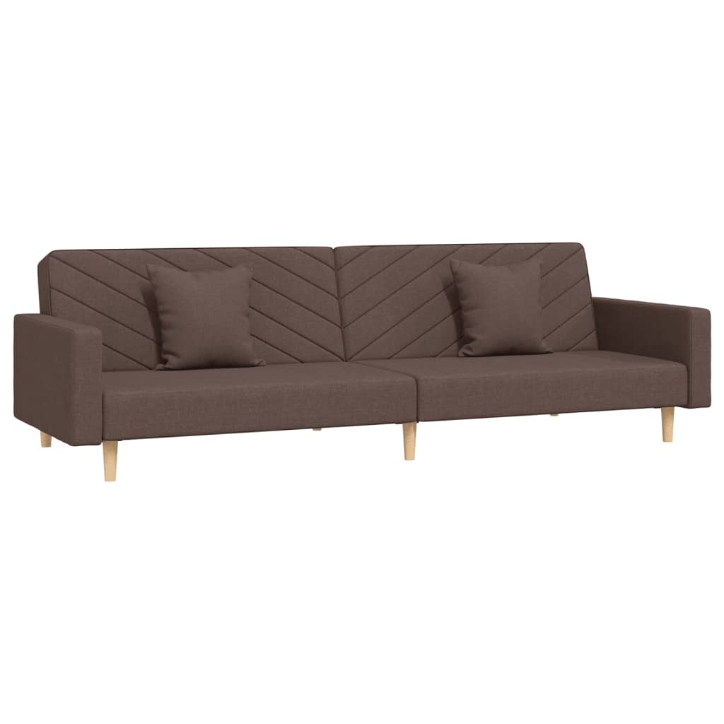Vidaxl slaapbank 2-zits met 2 kussens stof taupe