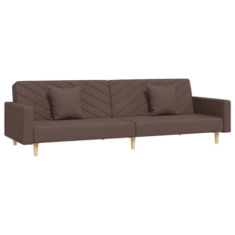 Vidaxl slaapbank 2-zits met 2 kussens stof taupe