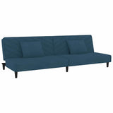 Vidaxl slaapbank 2-zits met 2 kussens fluweel blauw