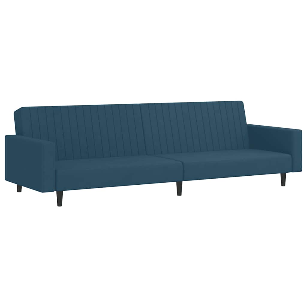 Vidaxl slaapbank 2-zits fluweel blauw