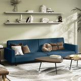 Vidaxl slaapbank 2-zits fluweel blauw