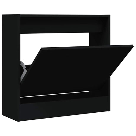 Vidaxl schoenenkast 60x21x57 cm bewerkt hout zwart