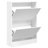 Gabinete de zapatos Vidaxl 60x21x87.5 cm de madera procesada blanca