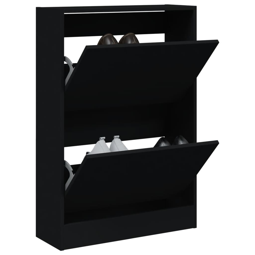 Vidaxl Shoe Cabinet 60x21x87,5 cm Property Wood Black