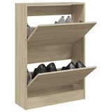 Vidaxl Shoe Cabinet 60x21x87,5 cm Forarbejdet træ sonoma eg farvet