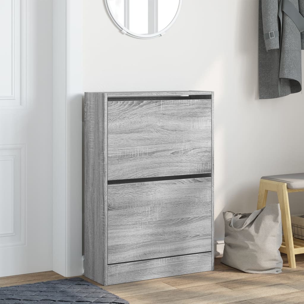 VidaXL shoe cabinet 60x21x87.5 cm Producted Wood Gray Sonoma Oak color