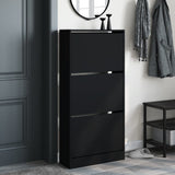 VidaXL Shoe cabinet 60x21x125.5 cm Properted Wood Black