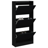 VidaXL Shoe cabinet 60x21x125.5 cm Properted Wood Black