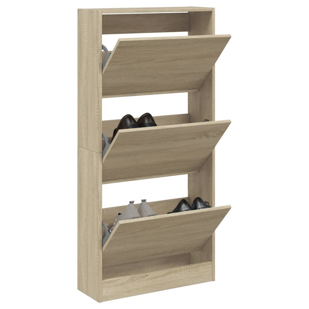 Armoire à chaussures Vidaxl 60x21x125.5 cm Bois de chêne sonoma coloré