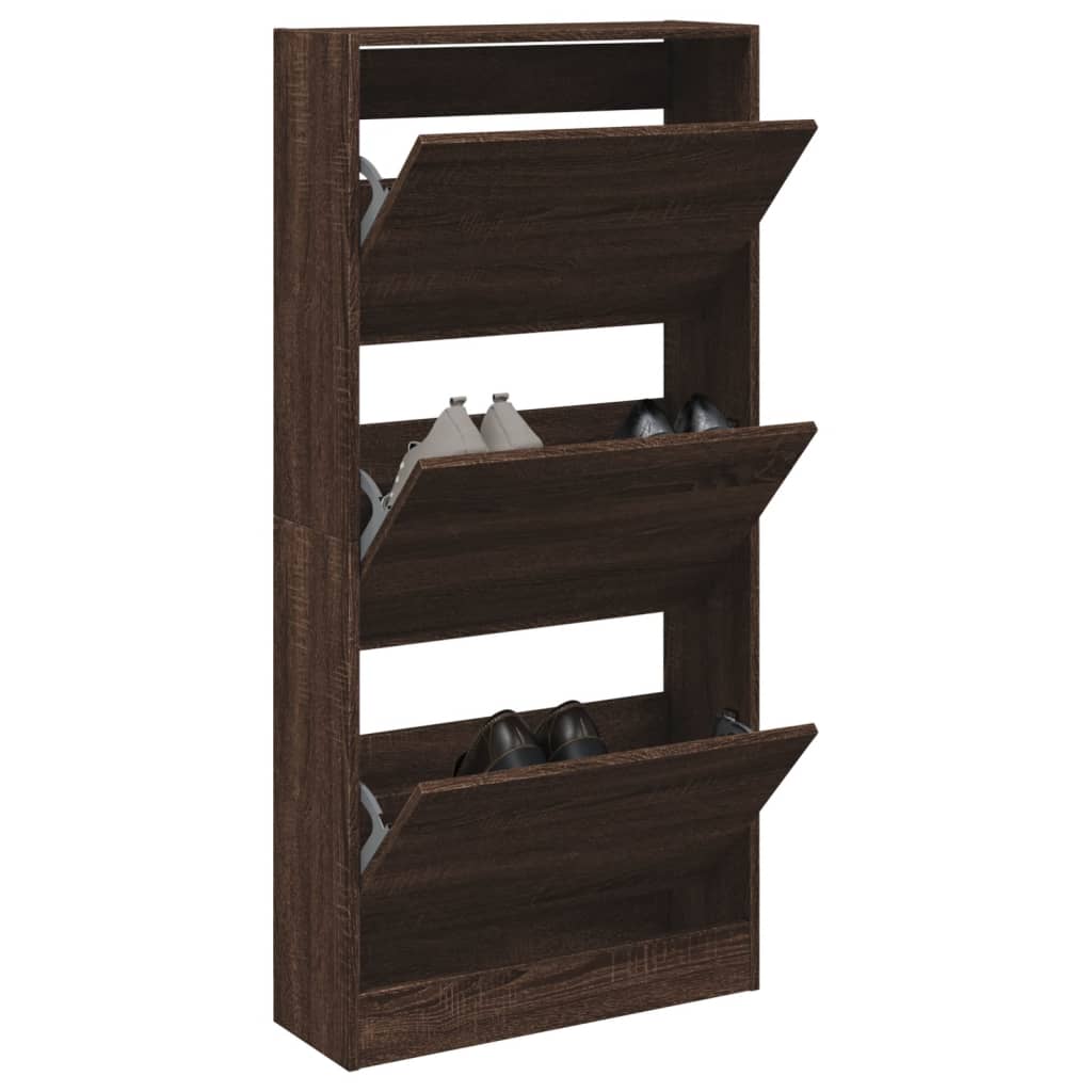 VidaXL shoe cabinet 60x21x125.5 cm Properted wood brown oak color