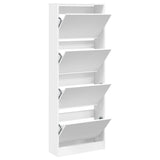 Vidaxl Shoe Cabinet 60x21x163,5 cm Forarbejdet træhvide