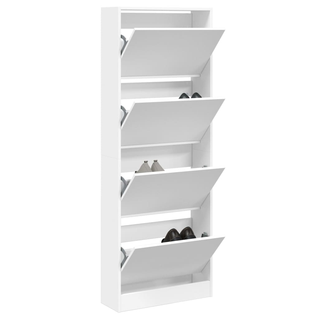 VidaXL Shoe cabinet 60x21x163.5 cm processed wood white