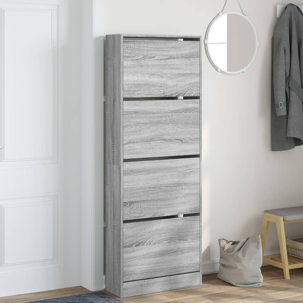 Vidaxl Shoe cabinet 60x21x163.5 cm Properted Wood Gray Sonoma Oak