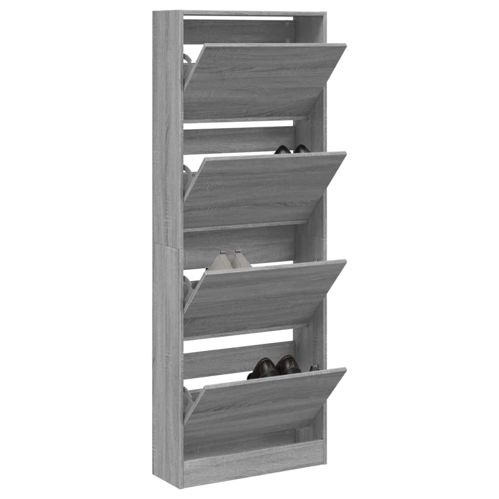 Vidaxl Shoe Cabinet 60x21x163,5 cm Property Wood Grey Sonoma Oak