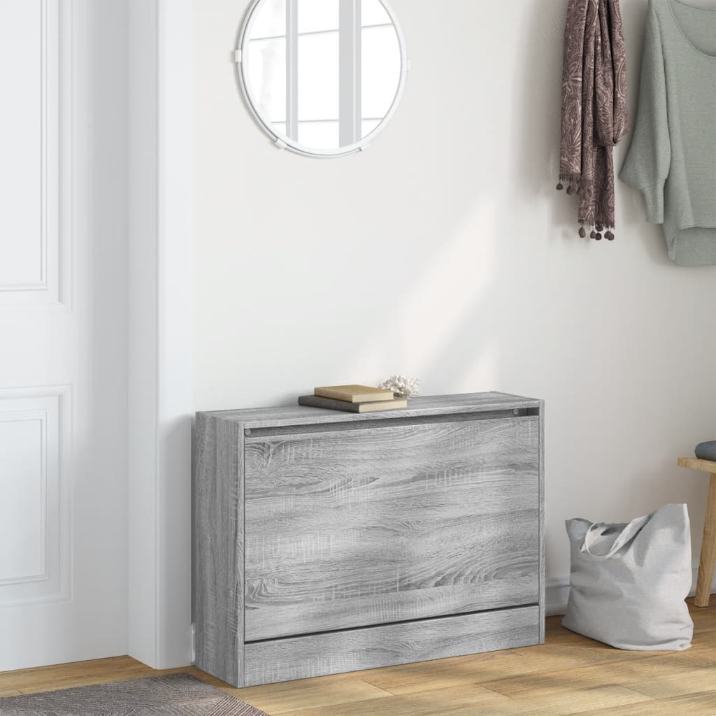 Kabinet boty Vidaxl 80x21x57 cm Vlastní dřevo šedá barva dubu Sonoma