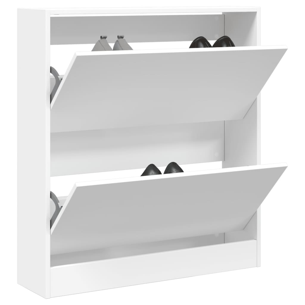 VidaXL Shoe cabinet 80x21x87.5 cm Processed Wood White