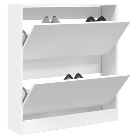 Vidaxl schoenenkast 80x21x87,5 cm bewerkt hout wit