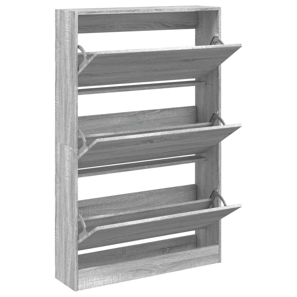 VidaXL Shoe cabinet 80x21x125.5 cm Producted Wood Gray Sonoma Oak